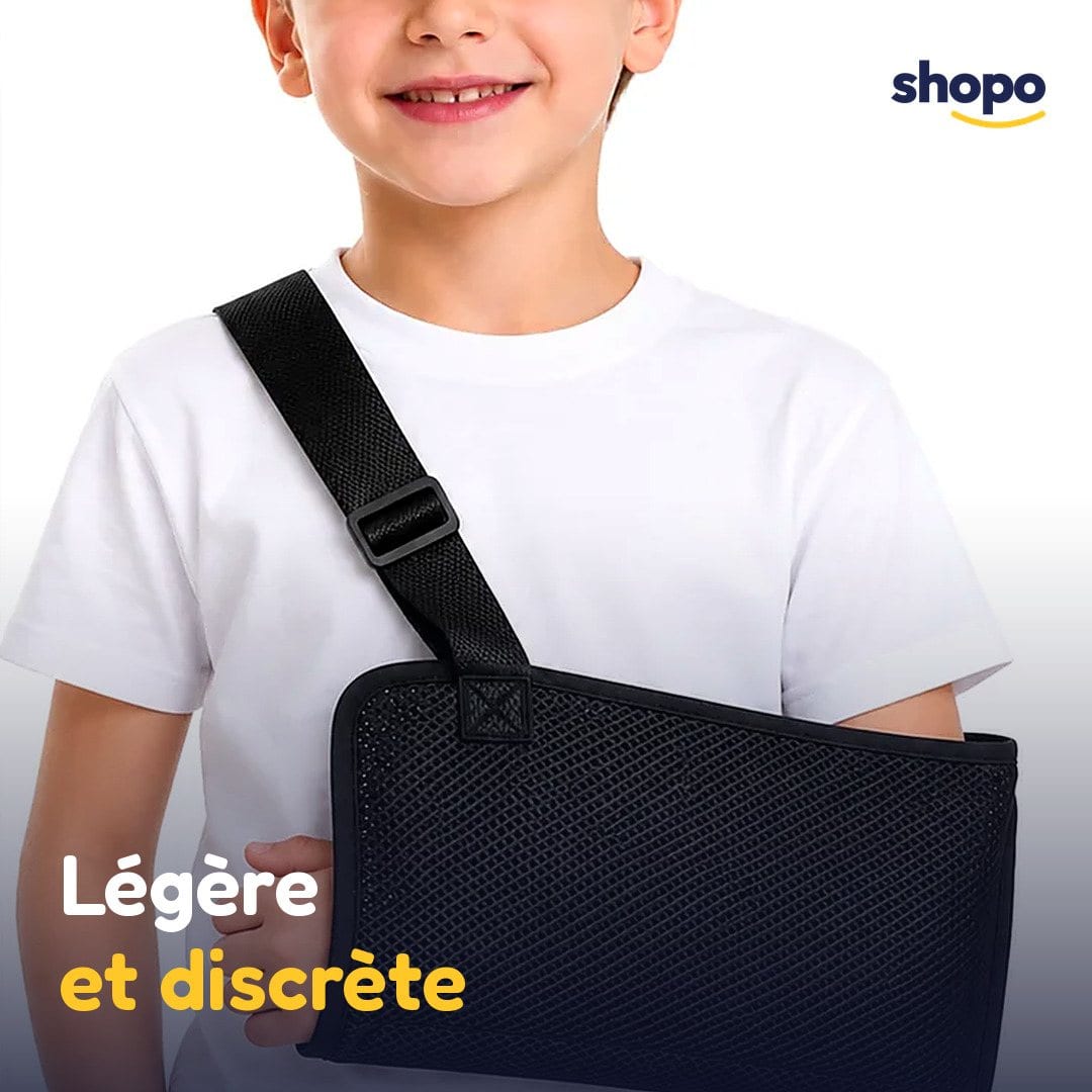 Écharpe de bras enfant noire en filet, sangle réglable, photo 5