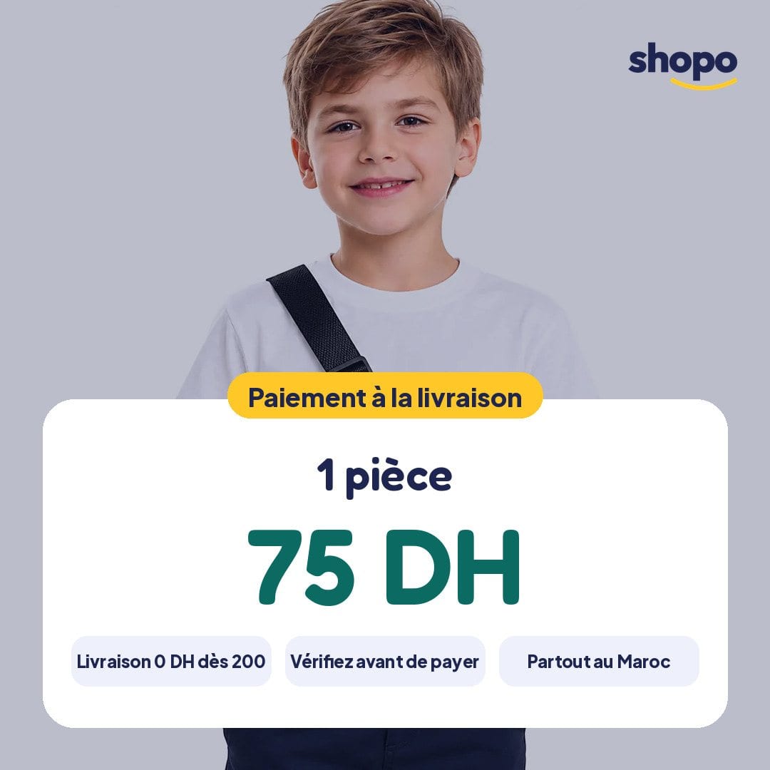 Écharpe de bras enfant noire en filet, sangle réglable, photo 6