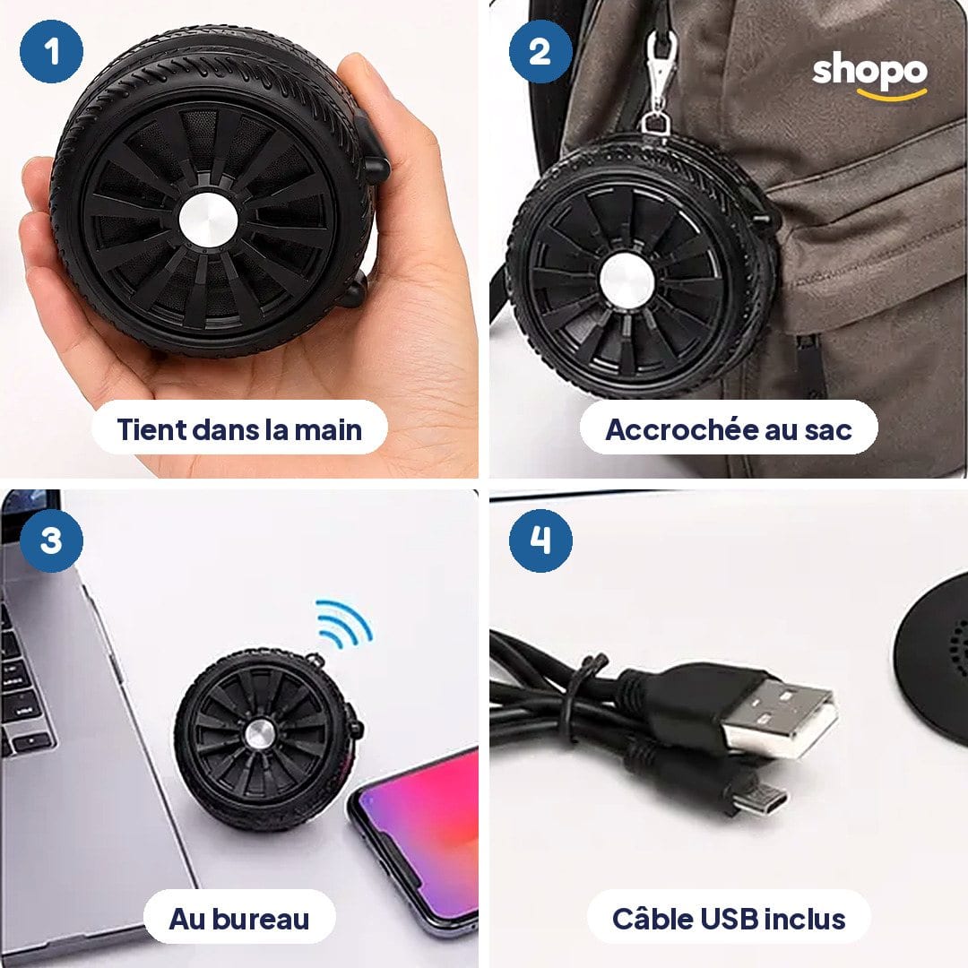 Enceinte Bluetooth portable en forme de roue S70U-1, photo 3