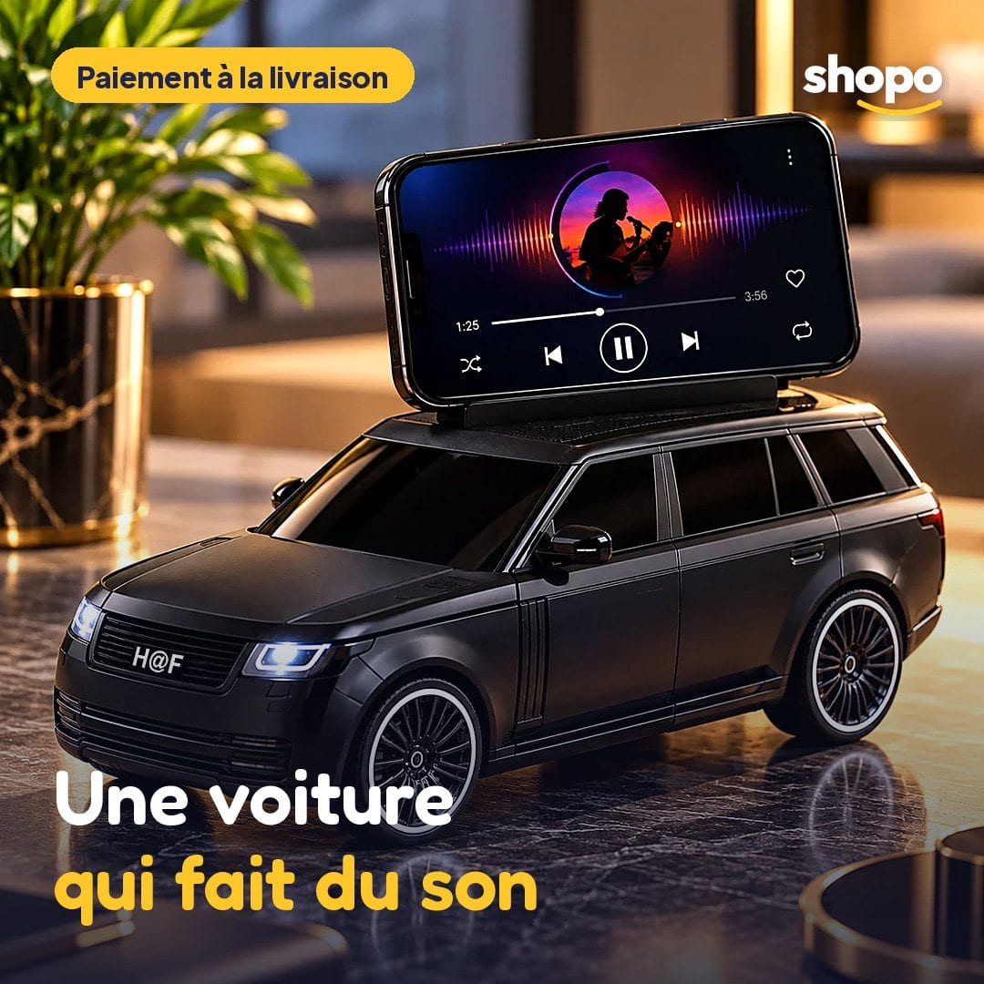Enceinte en forme de voiture 4x4 noire, photo 1