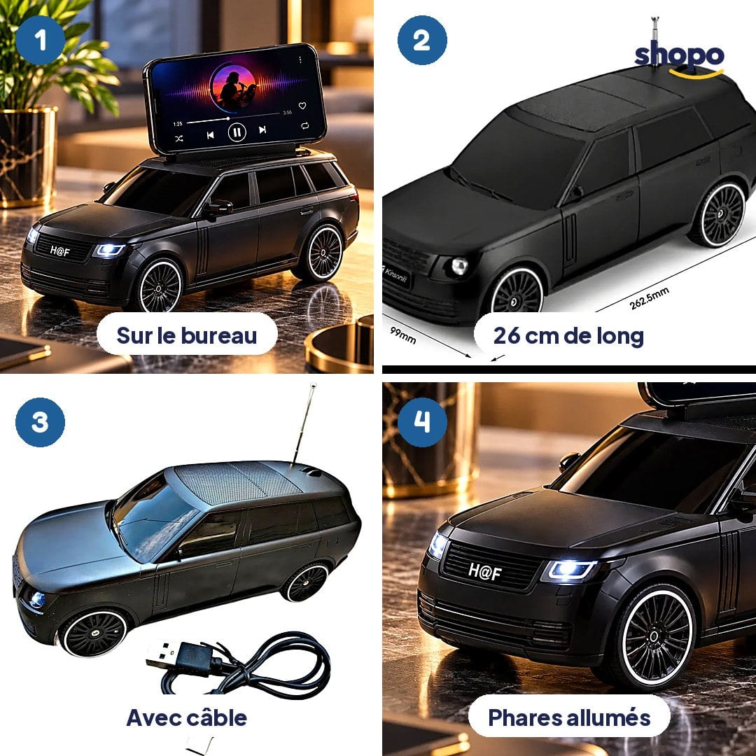 Enceinte en forme de voiture 4x4 noire, photo 3