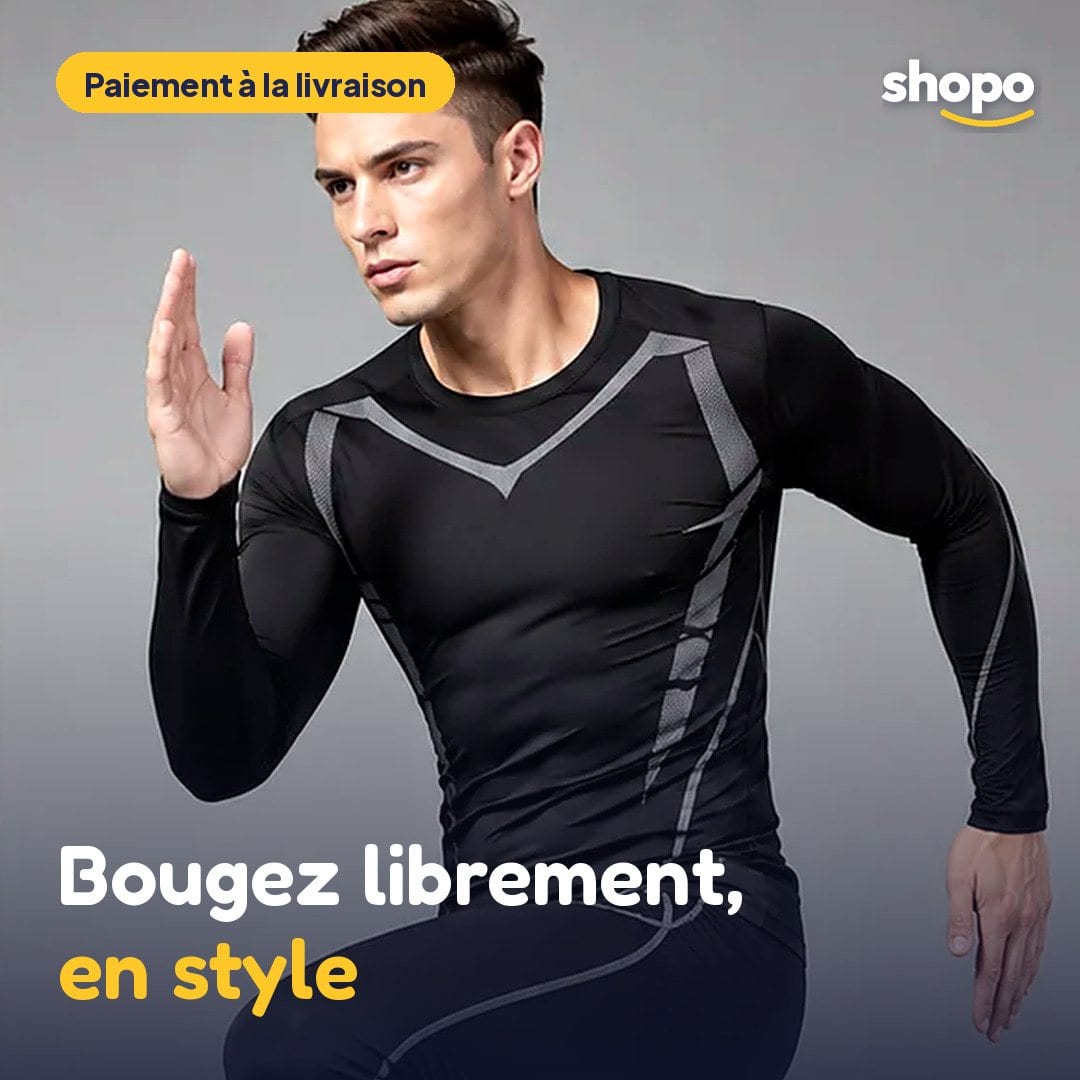 Ensemble de sport homme noir, haut et pantalon, photo 1