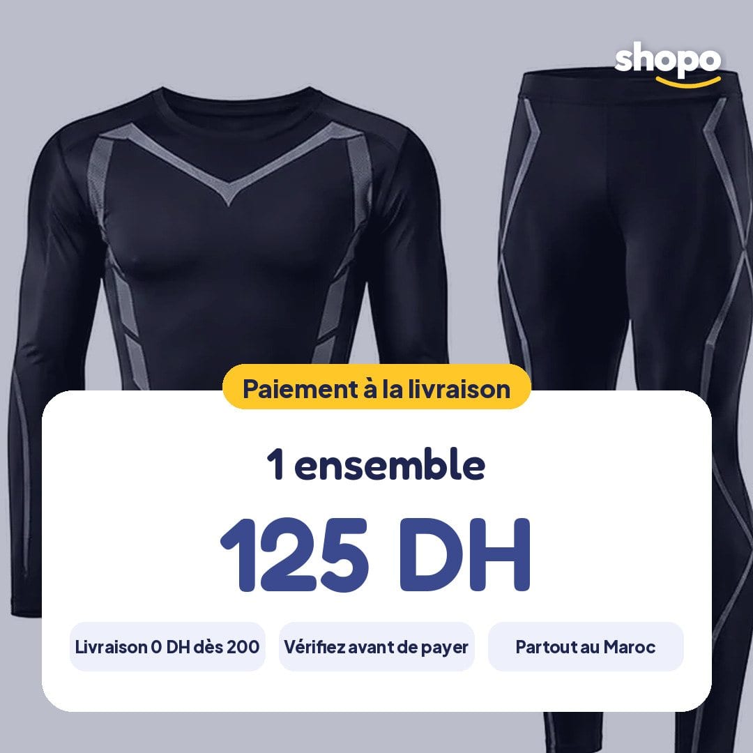 Ensemble de sport homme noir, haut et pantalon, photo 6