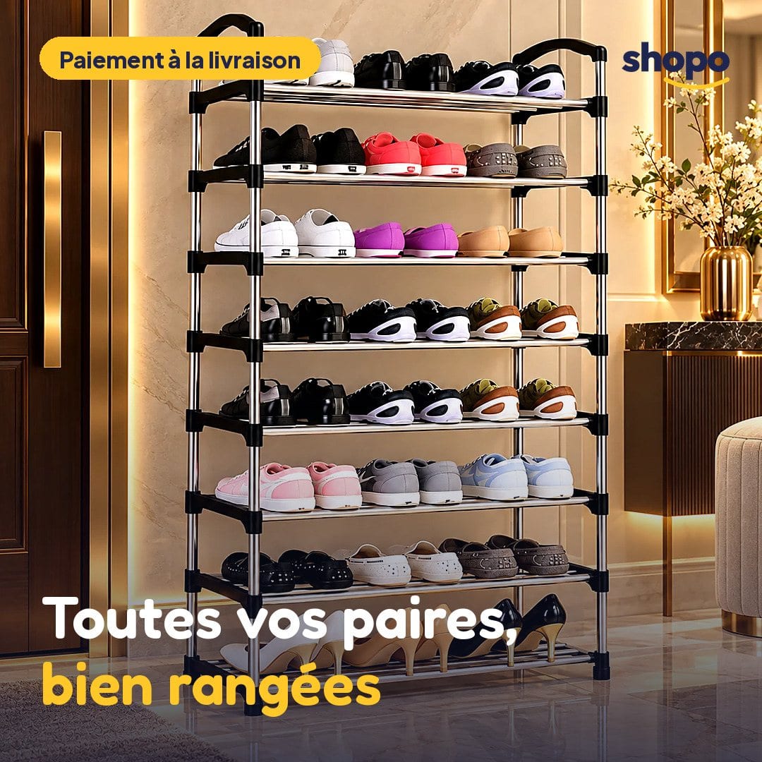 Étagère à chaussures ouverte, 6 ou 8 niveaux, photo 1