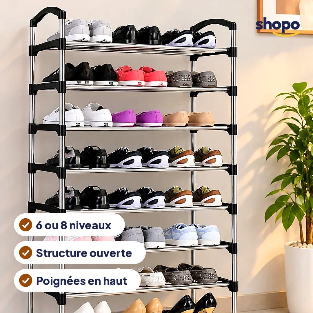 Étagère à chaussures ouverte, 6 ou 8 niveaux, photo 2