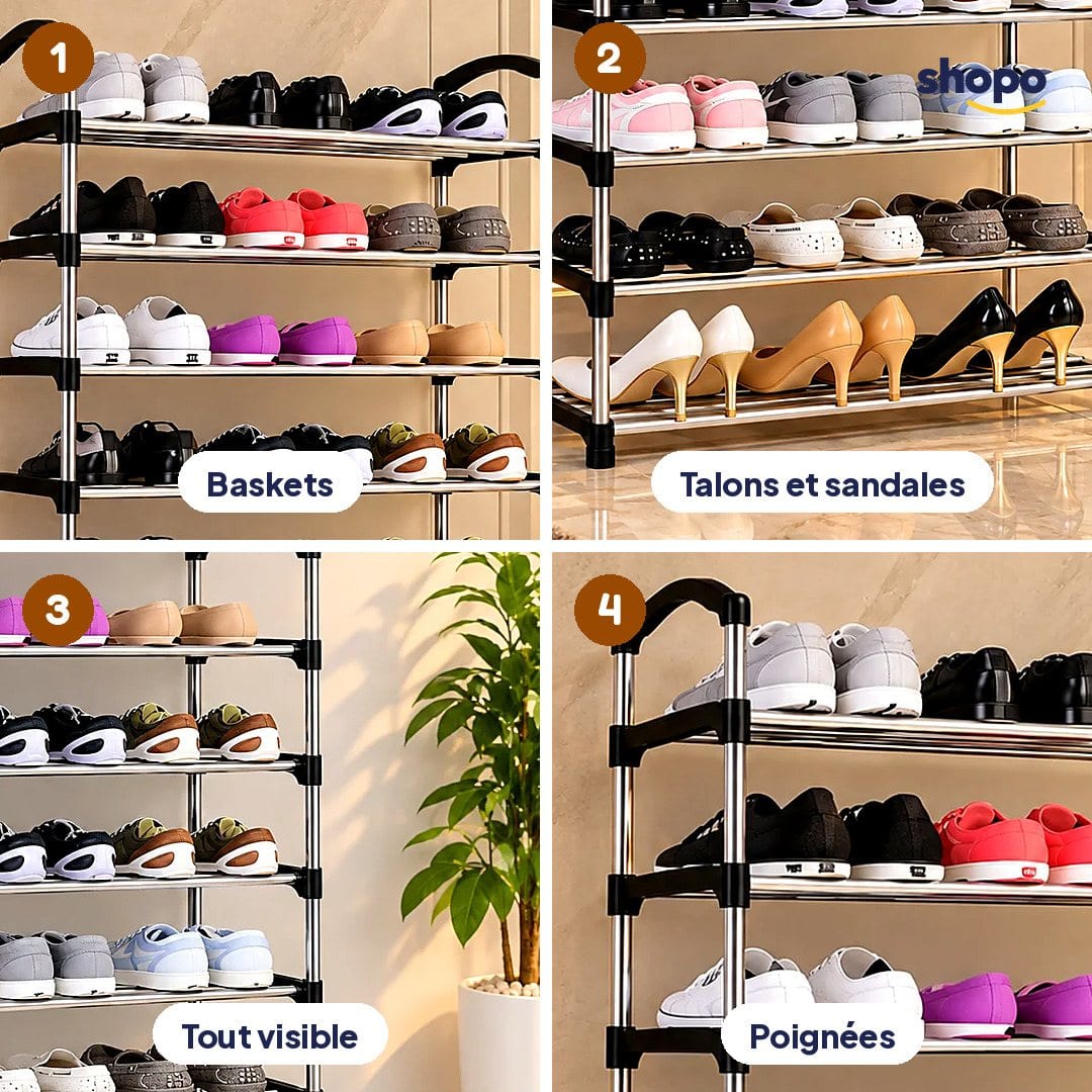 Étagère à chaussures ouverte, 6 ou 8 niveaux, photo 3