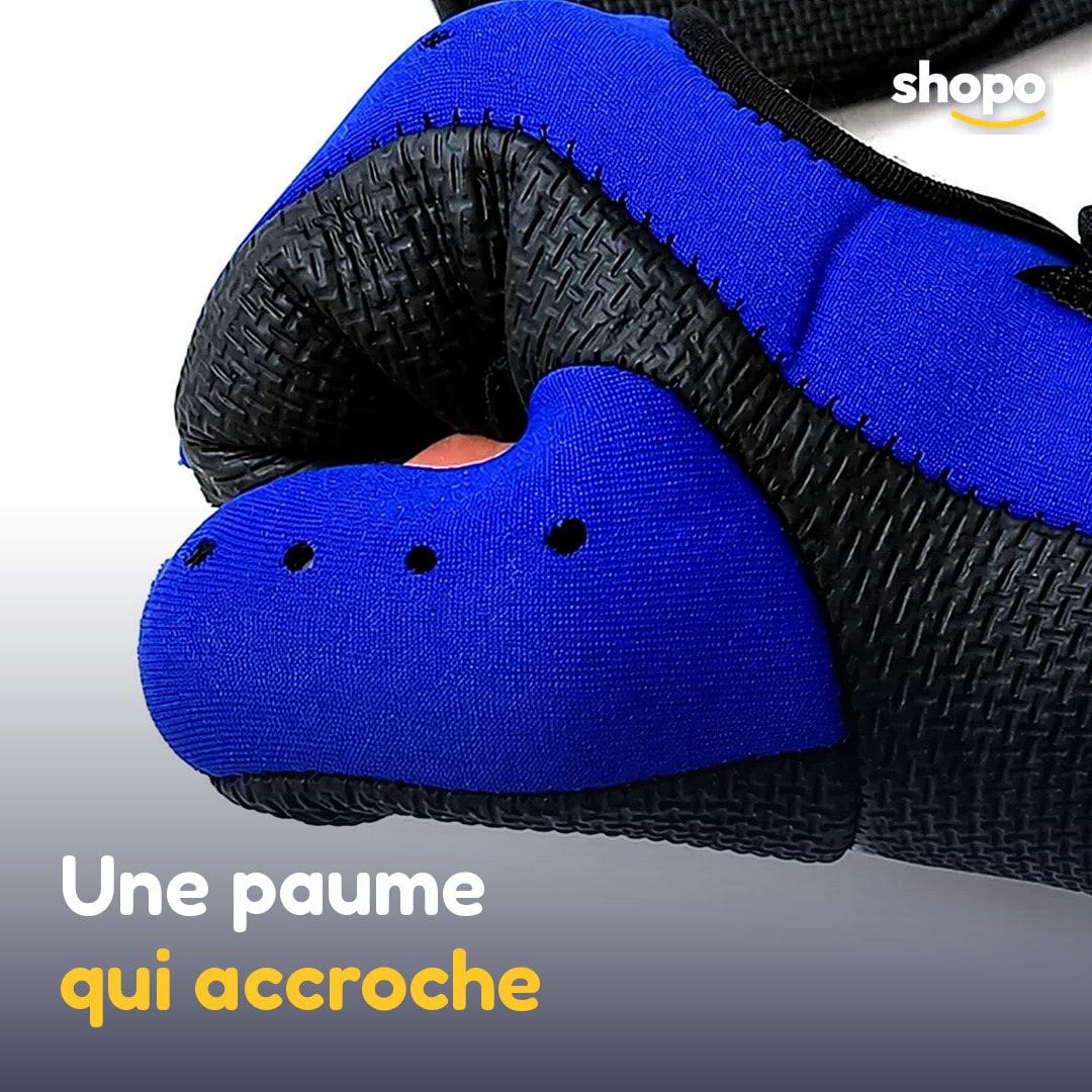 Gants de fitness sans doigts bleu et noir (la paire), photo 4
