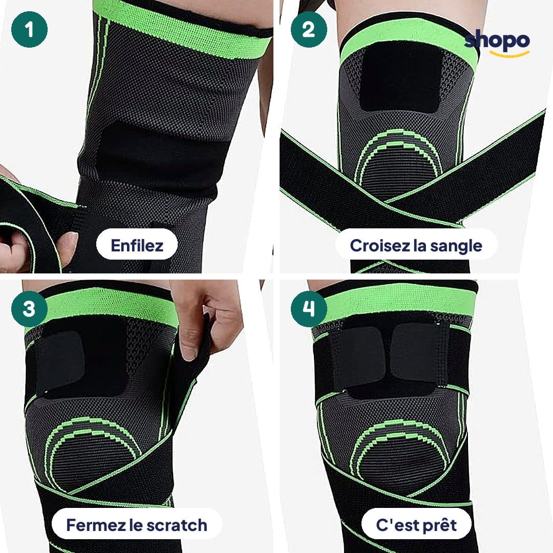 Genouillère de compression à sangle croisée, photo 3