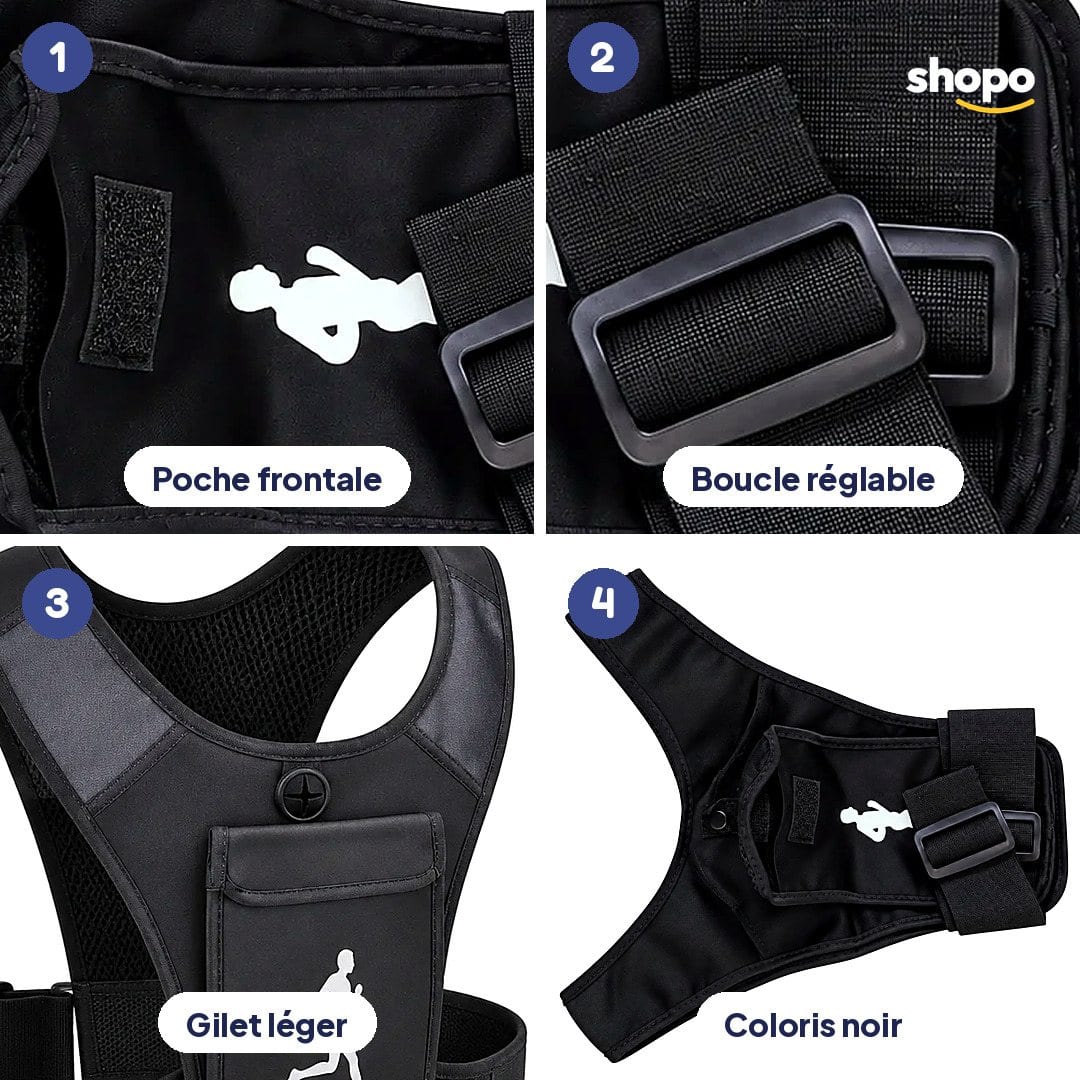 Gilet de running léger avec poche téléphone, photo 3