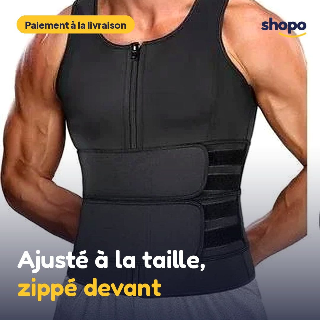Gilet zippé noir avec 2 ceintures réglables, photo 1