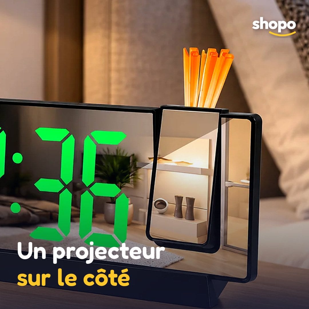 Horloge miroir LED avec projecteur, photo 5