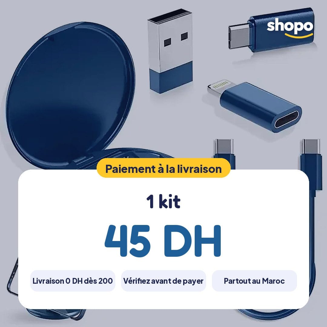 Kit câble data multifonction 60 W avec boîte de rangement, photo 6