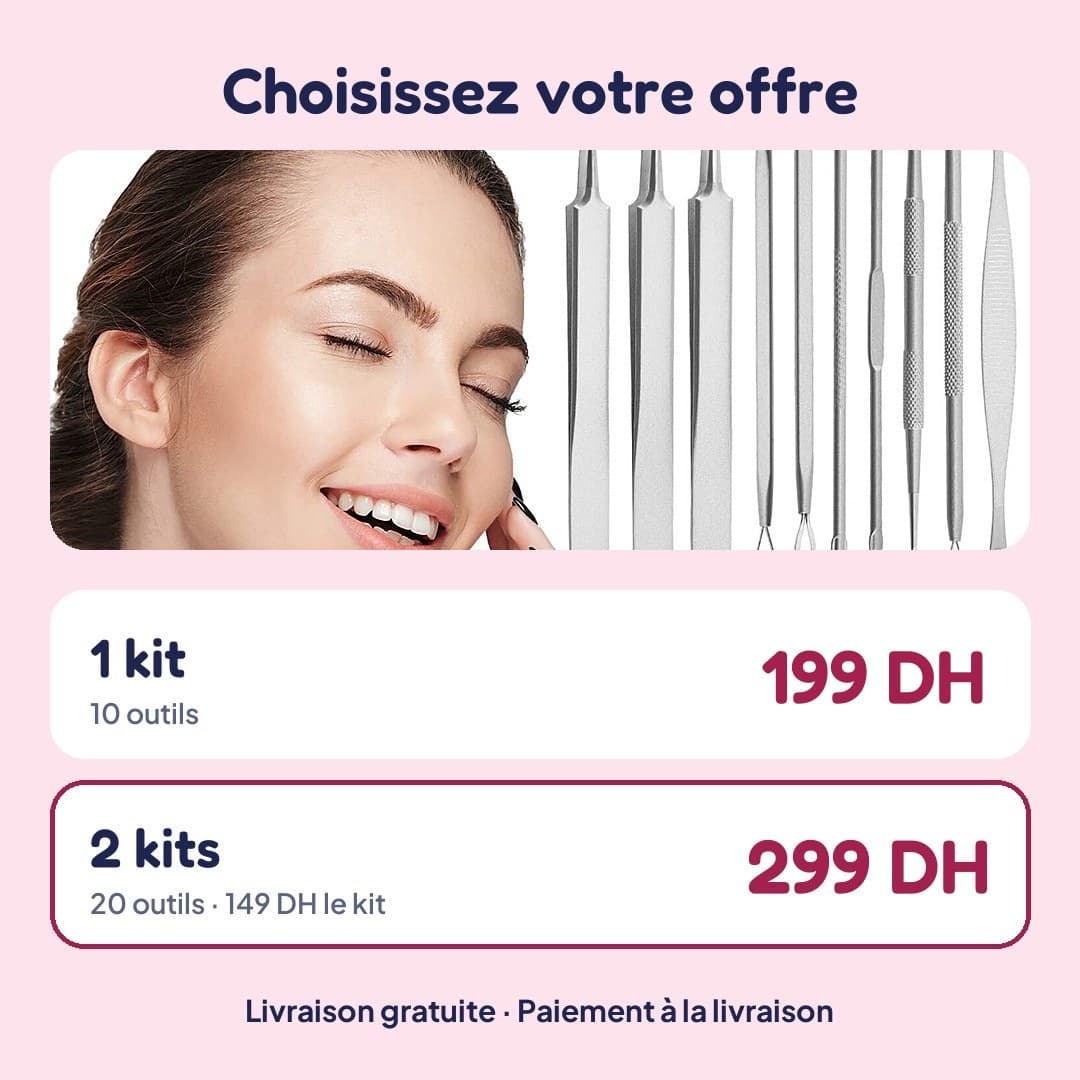 Les offres : 1 kit à 199 DH, 2 kits à 299 DH