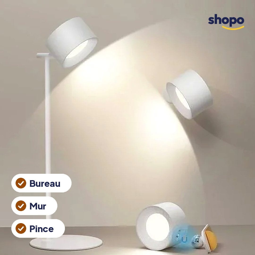 Lampe LED 3 en 1 : bureau, murale ou à pince, photo 2