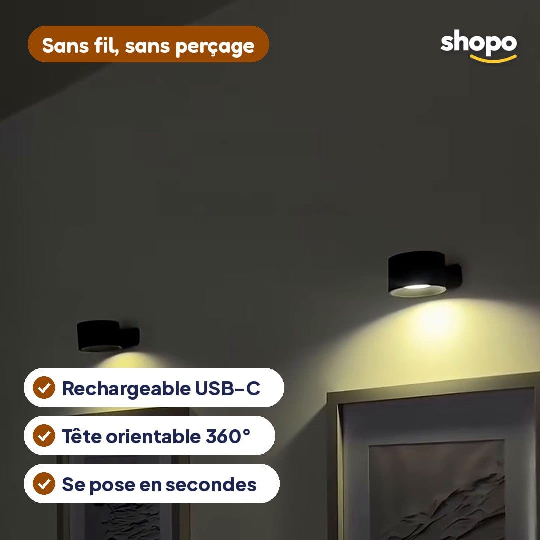 Lampe murale sans fil, aimantée et rechargeable, photo 2