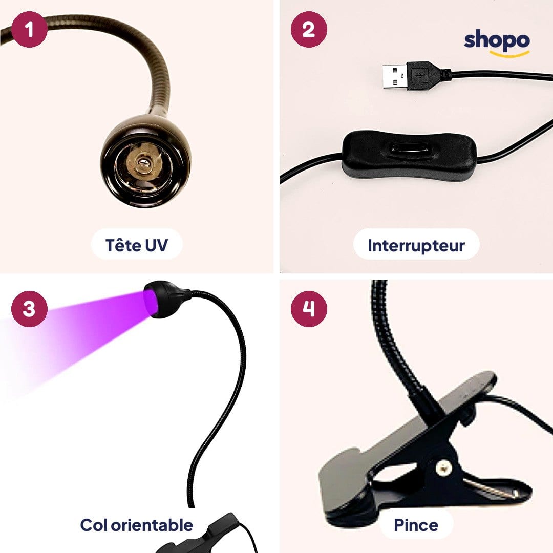 Mini lampe UV à pince pour ongles, photo 4
