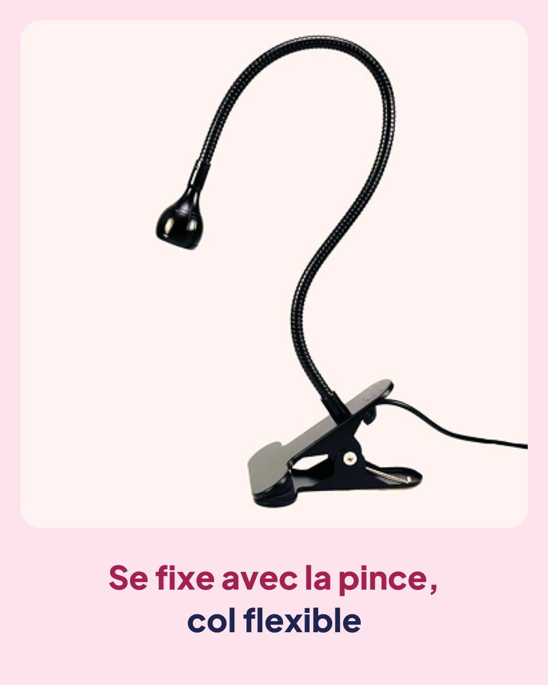 Mini lampe UV avec pince et col flexible