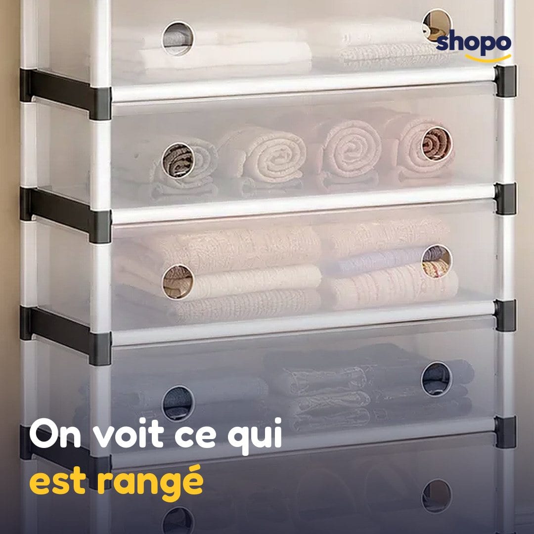 Meuble de rangement 5 niveaux pour chaussures et vêtements, photo 4