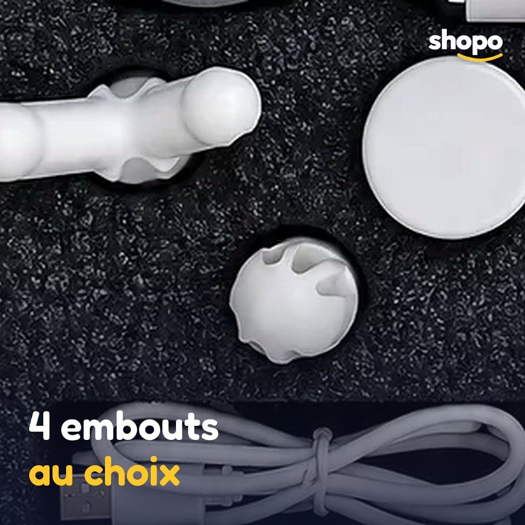 Mini pistolet de massage blanc avec 4 embouts, photo 5