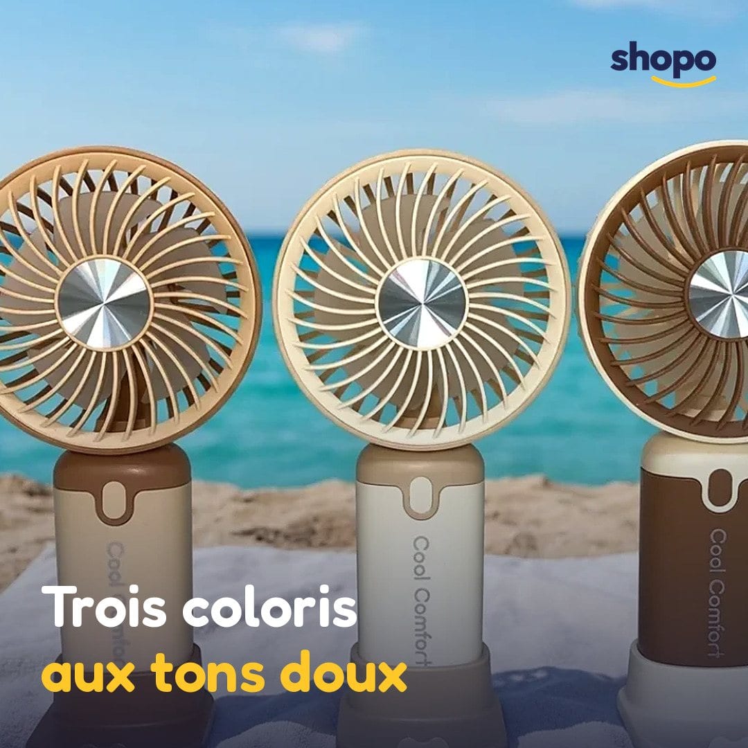Mini ventilateur à main rechargeable, 3 vitesses, photo 4