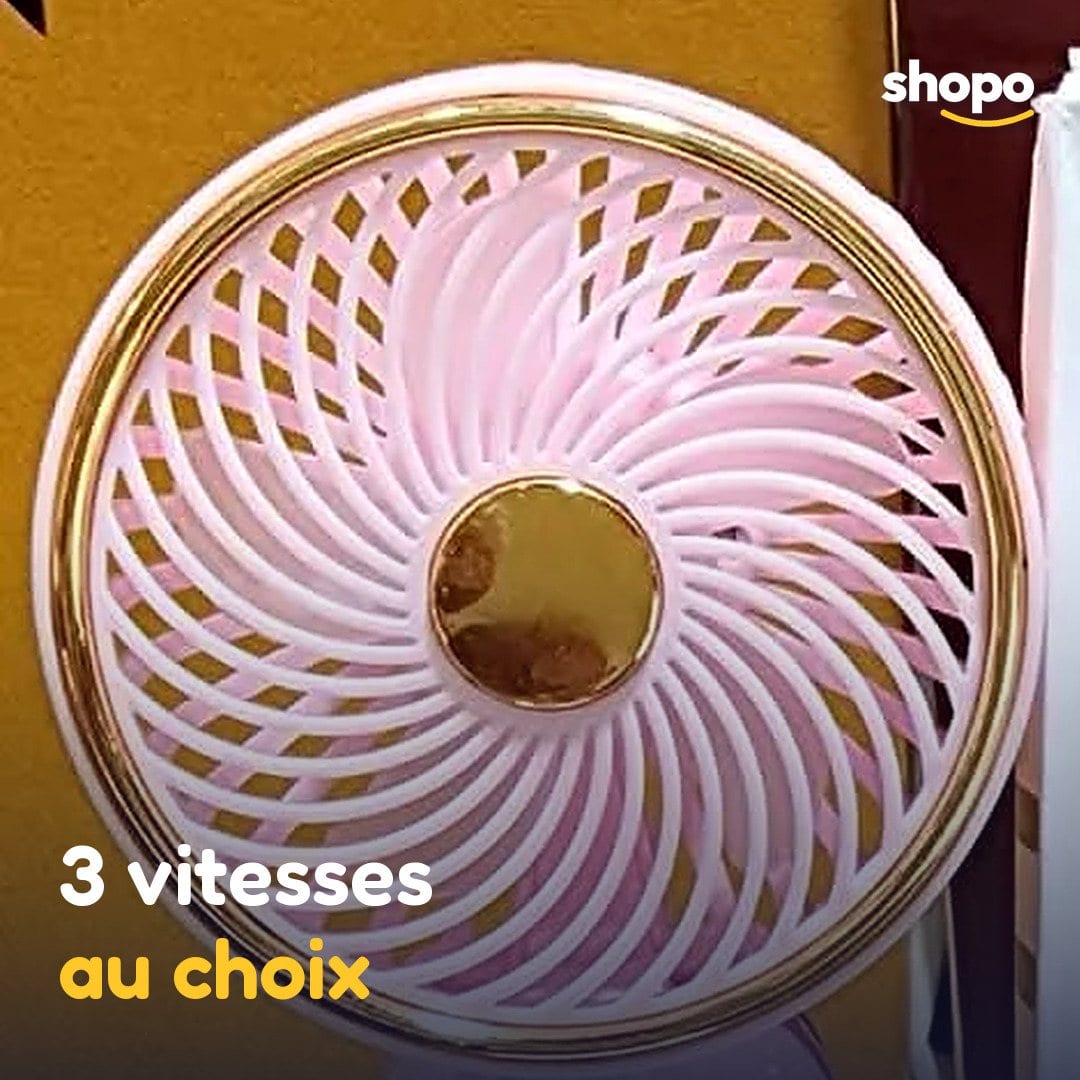 Mini ventilateur portable rechargeable, 3 vitesses, photo 5