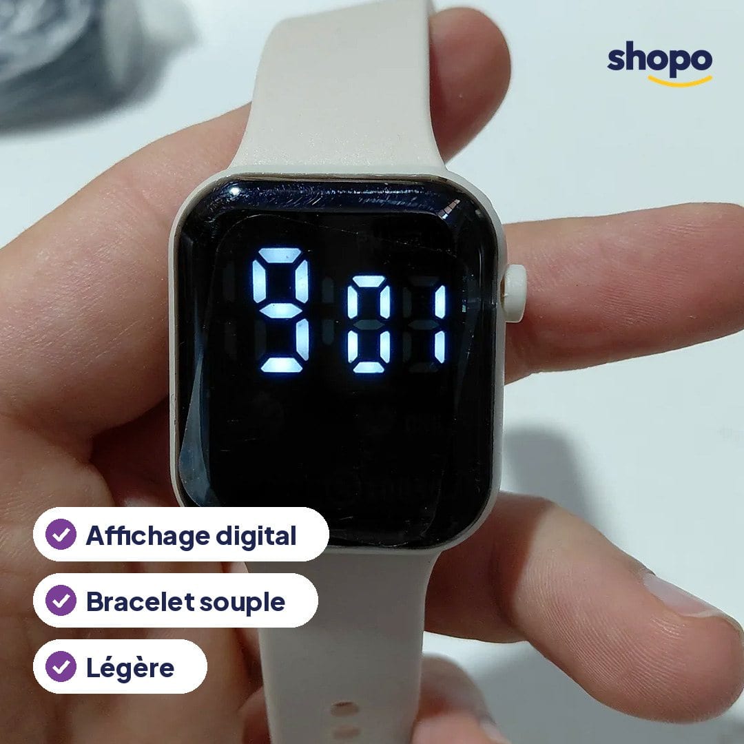 Montre digitale pour enfant, affichage LED, photo 2