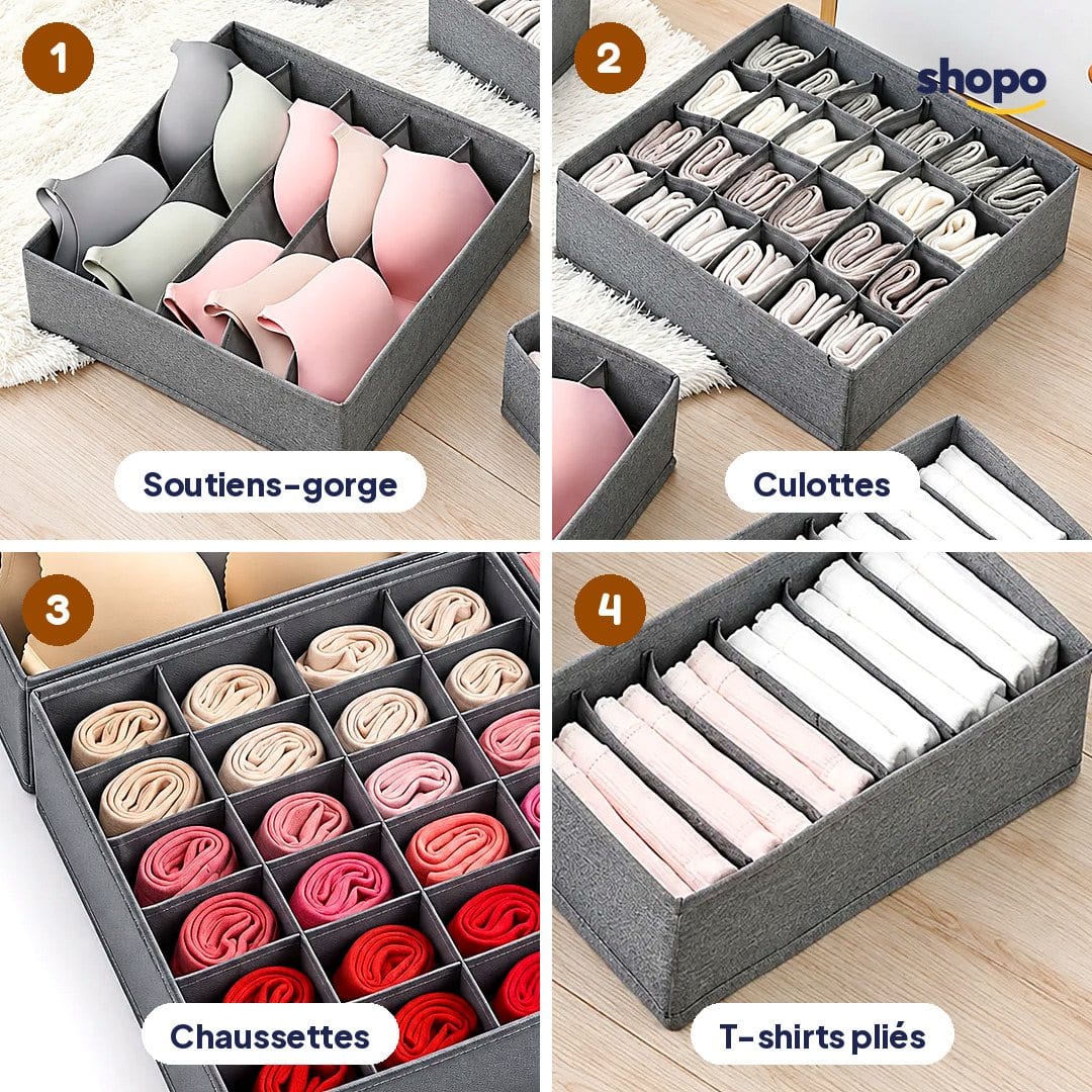 Organiseur de tiroir pour sous-vêtements, lot de 4, photo 3