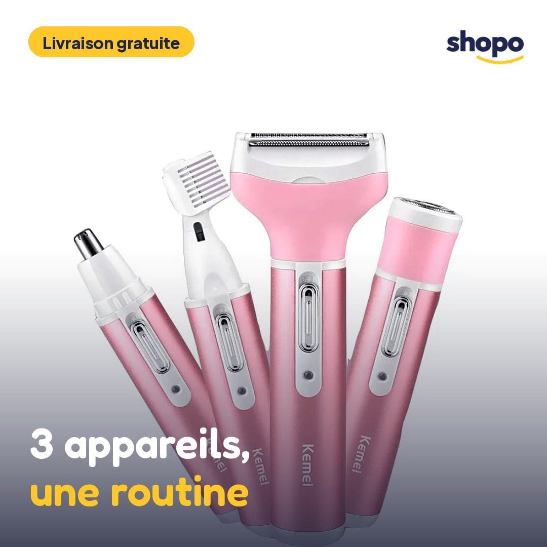 Pack beauté 3 en 1 : rasoir Kemei, massage, points noirs, photo 1