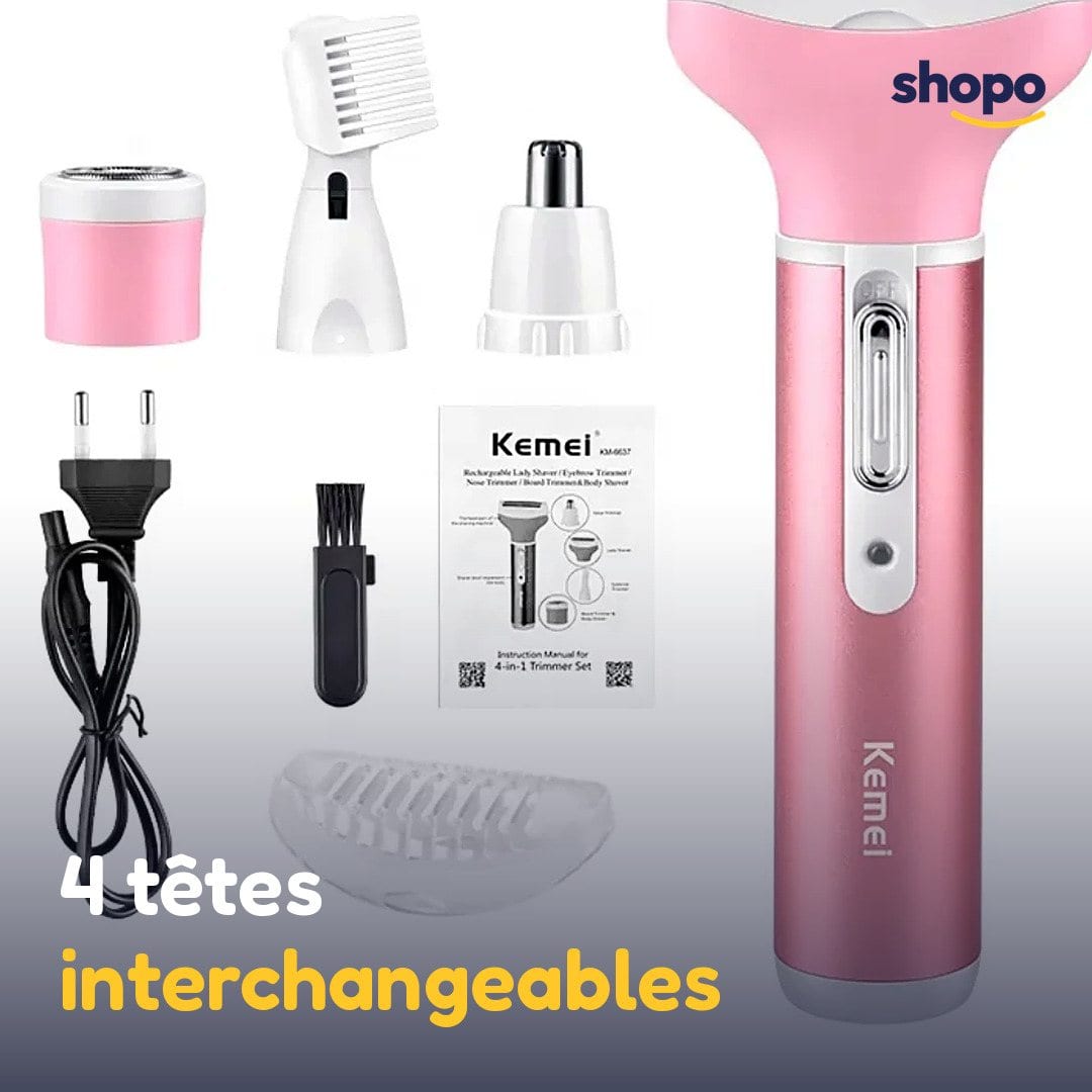 Pack beauté 3 en 1 : rasoir Kemei, massage, points noirs, photo 4