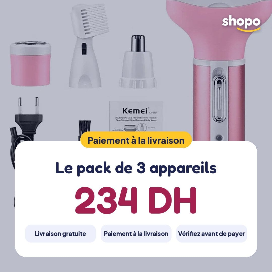 Pack beauté 3 en 1 : rasoir Kemei, massage, points noirs, photo 6