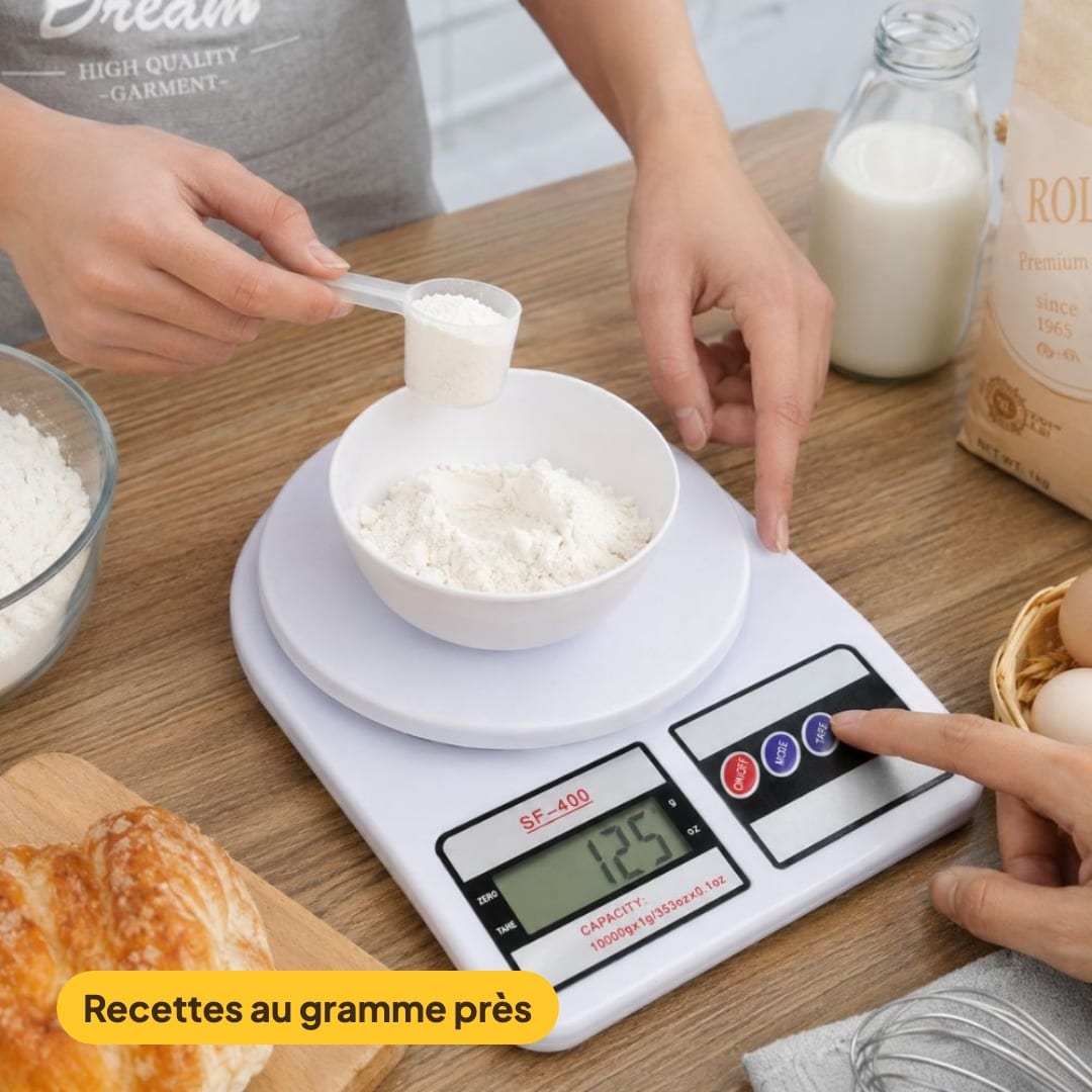 Pack Cuisine Épices & Balance : étagère à épices tournante 10 pots + balance de cuisine 10 kg, photo 5