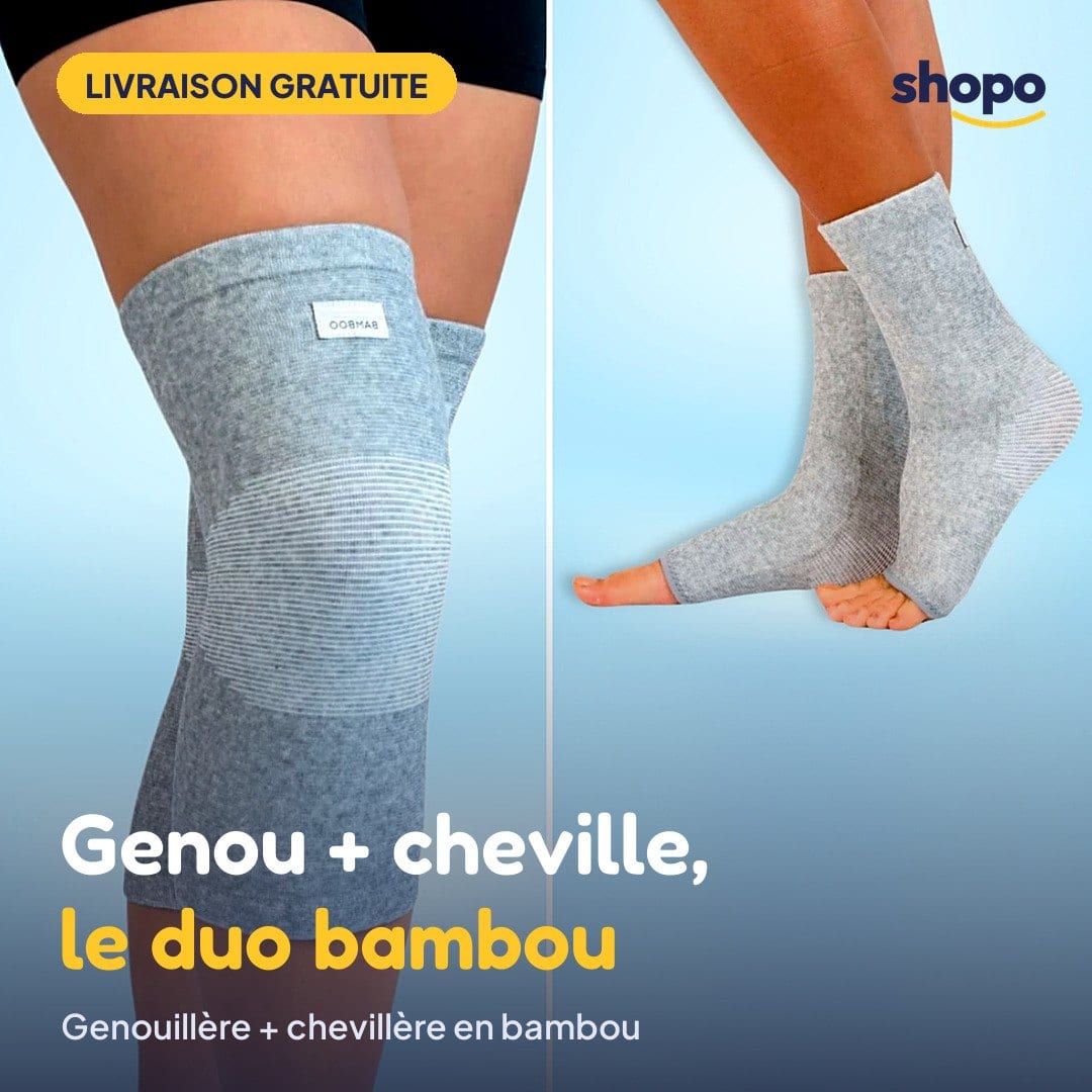 Pack Duo Bambou : genouillère + chevillère, photo 1