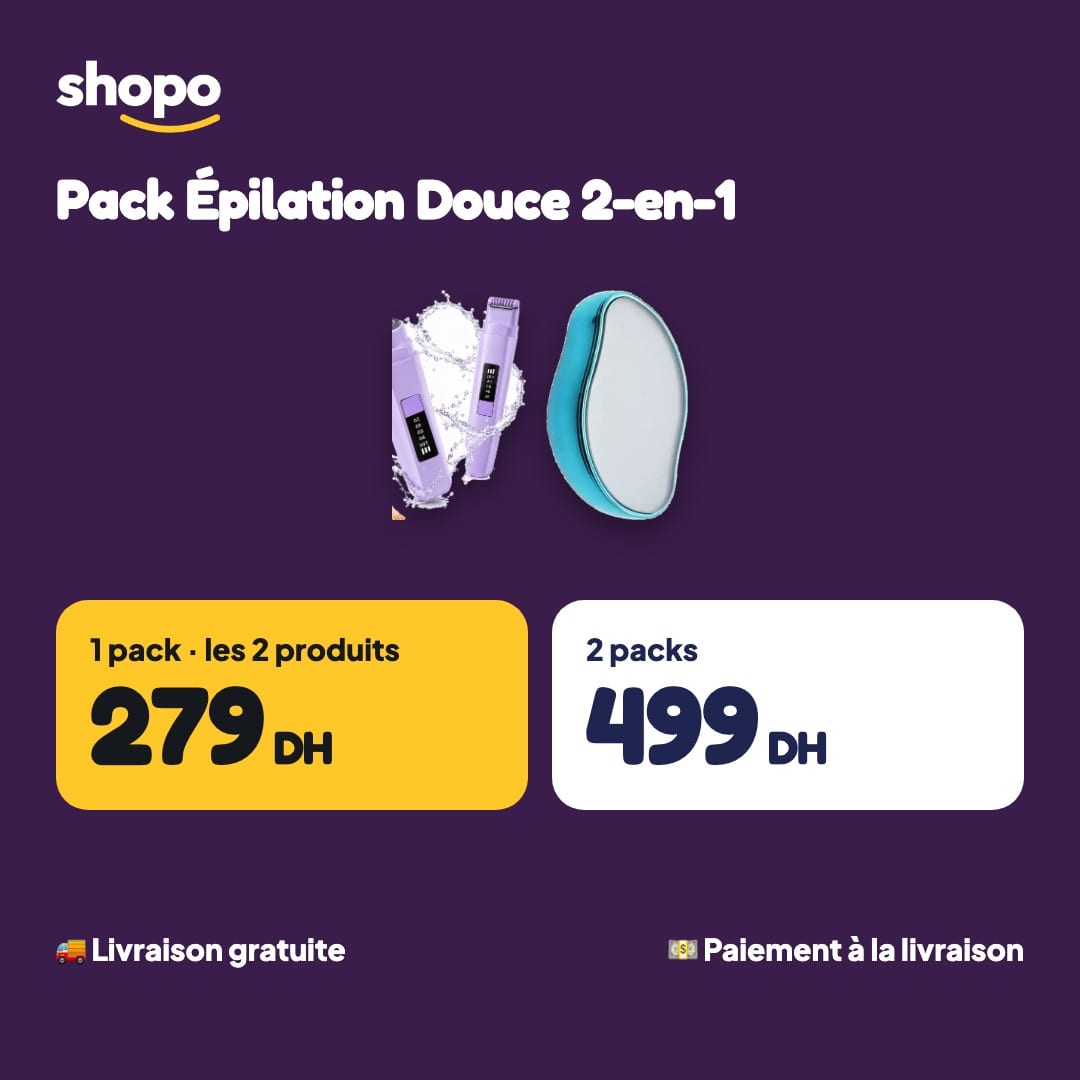 Pack Épilation Douce 2-en-1 : rasoir électrique femme 2 têtes étanche + gomme cristal, photo 6