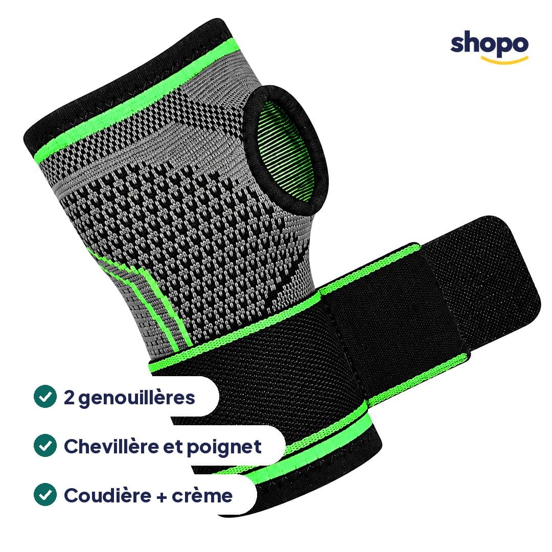 Pack maintien sport vert : 6 articles + crème de massage, photo 2