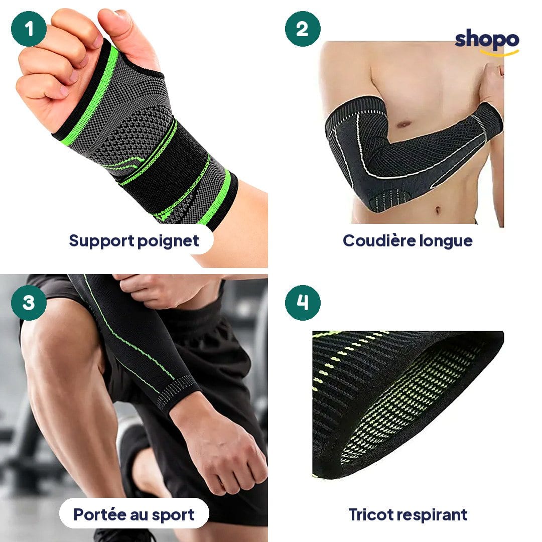 Pack maintien sport vert : 6 articles + crème de massage, photo 3