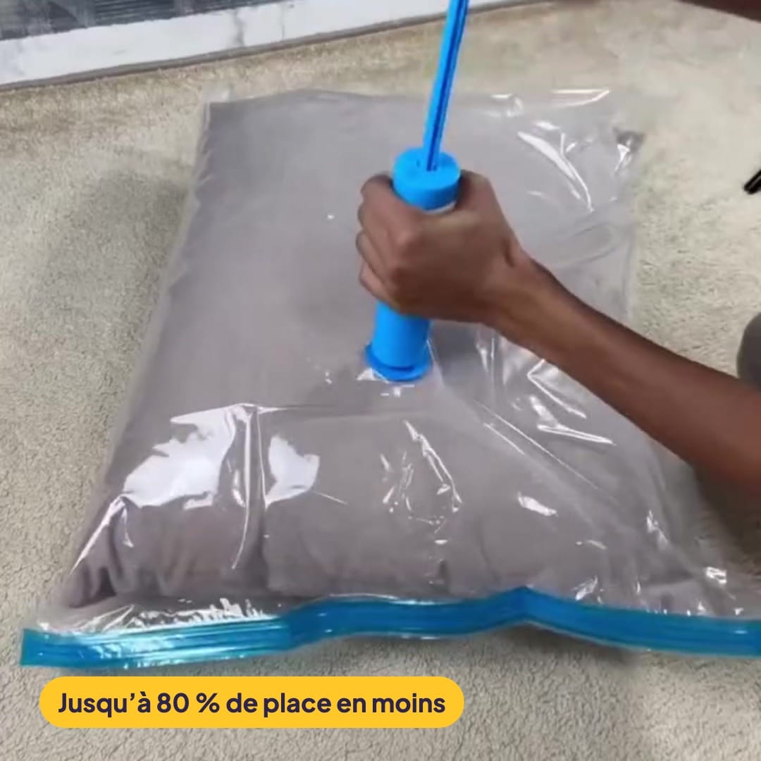 Pack Rangement Sous Vide 2-en-1 : 10 sacs sous vide avec pompe, 6 organisateurs de valise, photo 3