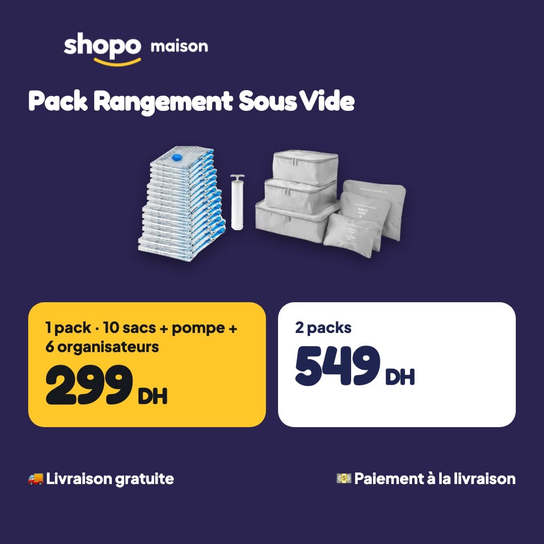 Pack Rangement Sous Vide 2-en-1 : 10 sacs sous vide avec pompe, 6 organisateurs de valise, photo 6