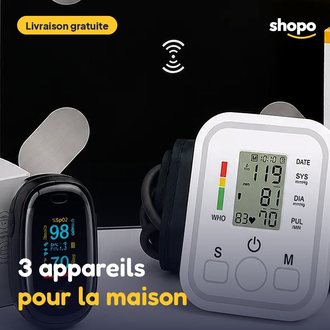 Pack maison : tensiomètre, oxymètre et pèse-personne, photo 1