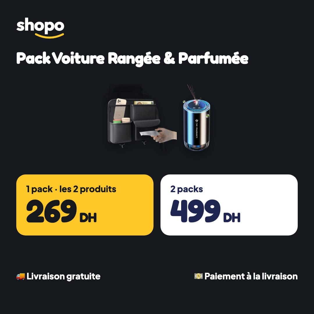 Pack Voiture Rangée & Parfumée 2-en-1 : organiseur de siège + diffuseur de parfum lumineux, photo 6