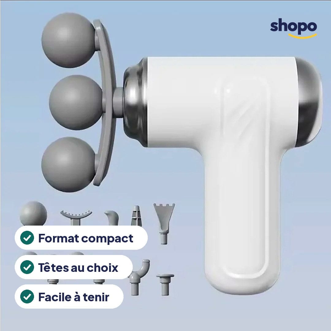 Pistolet de massage compact avec têtes, photo 2
