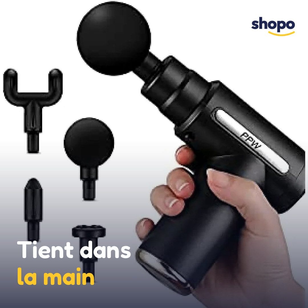 Pistolet de massage compact avec têtes, photo 4