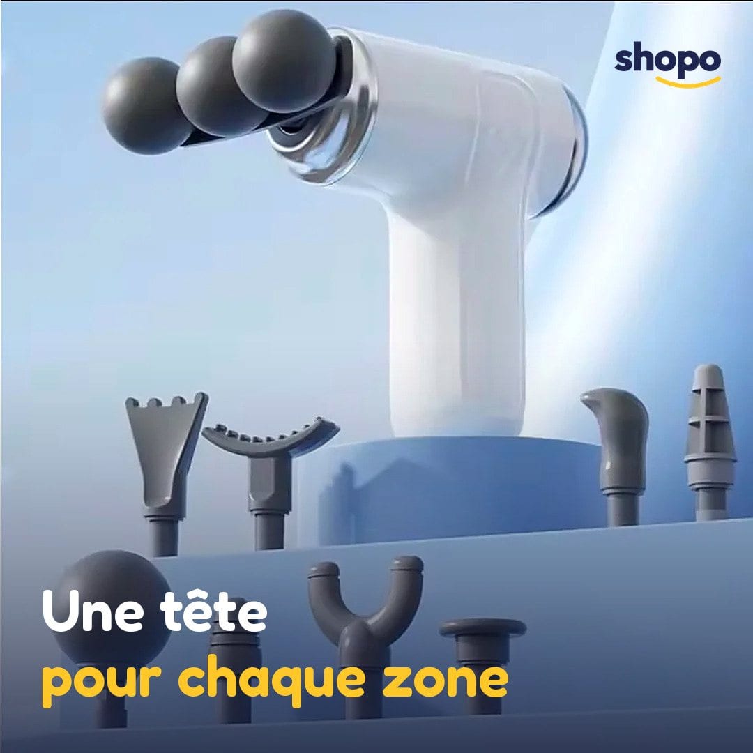 Pistolet de massage compact avec têtes, photo 5