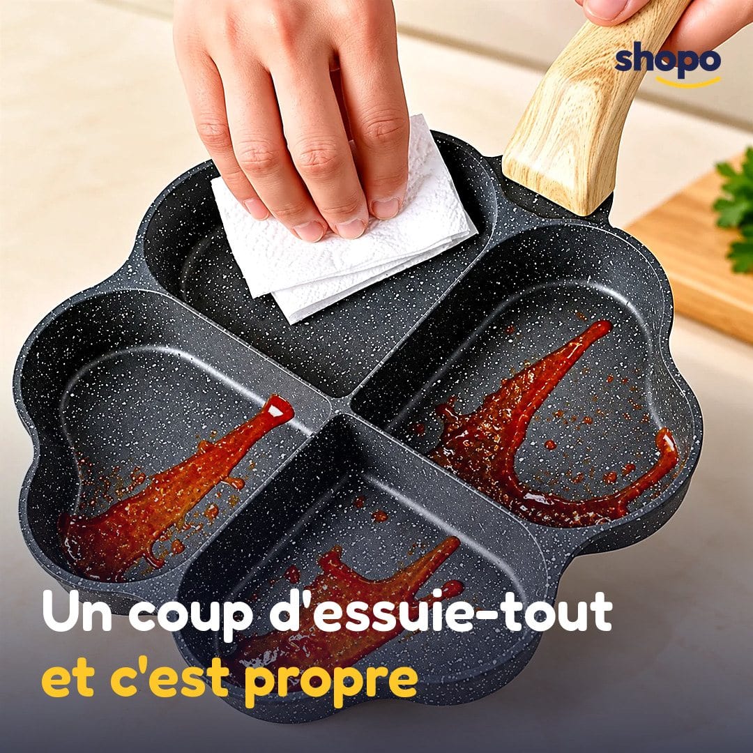 Poêle 4 compartiments en cœur pour petit-déjeuner, photo 5