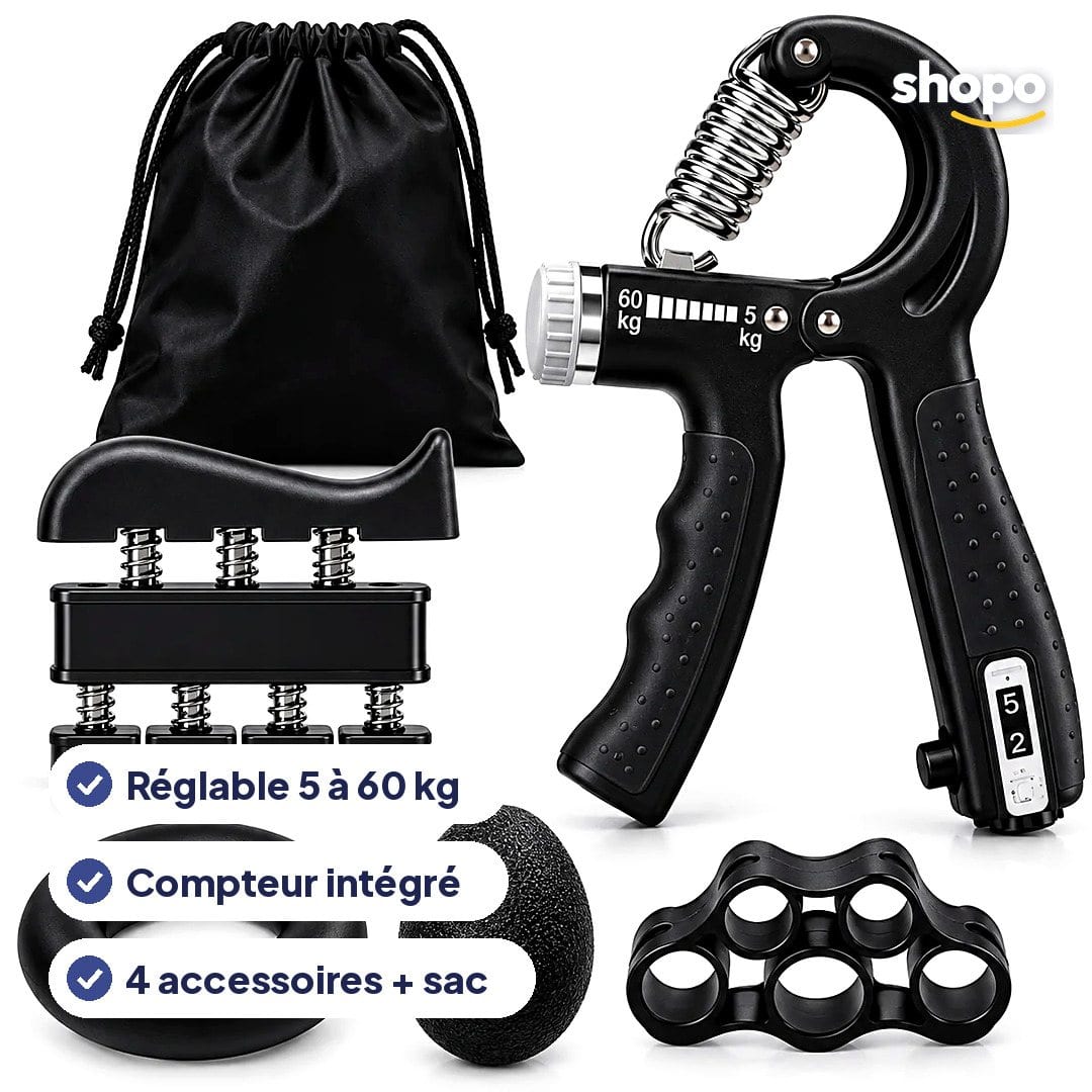 Poignée de musculation réglable 5 à 60 kg + accessoires, photo 2