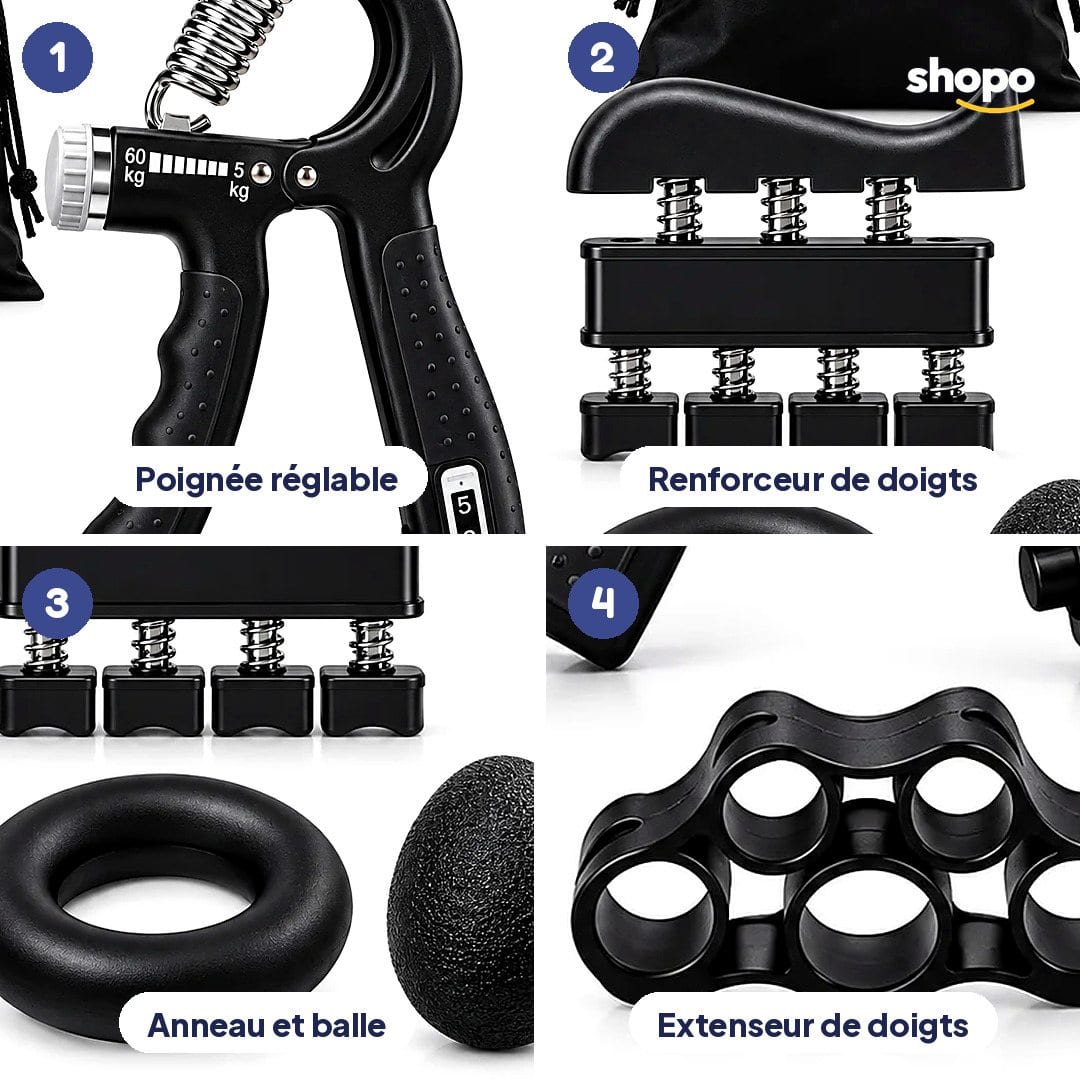 Poignée de musculation réglable 5 à 60 kg + accessoires, photo 3