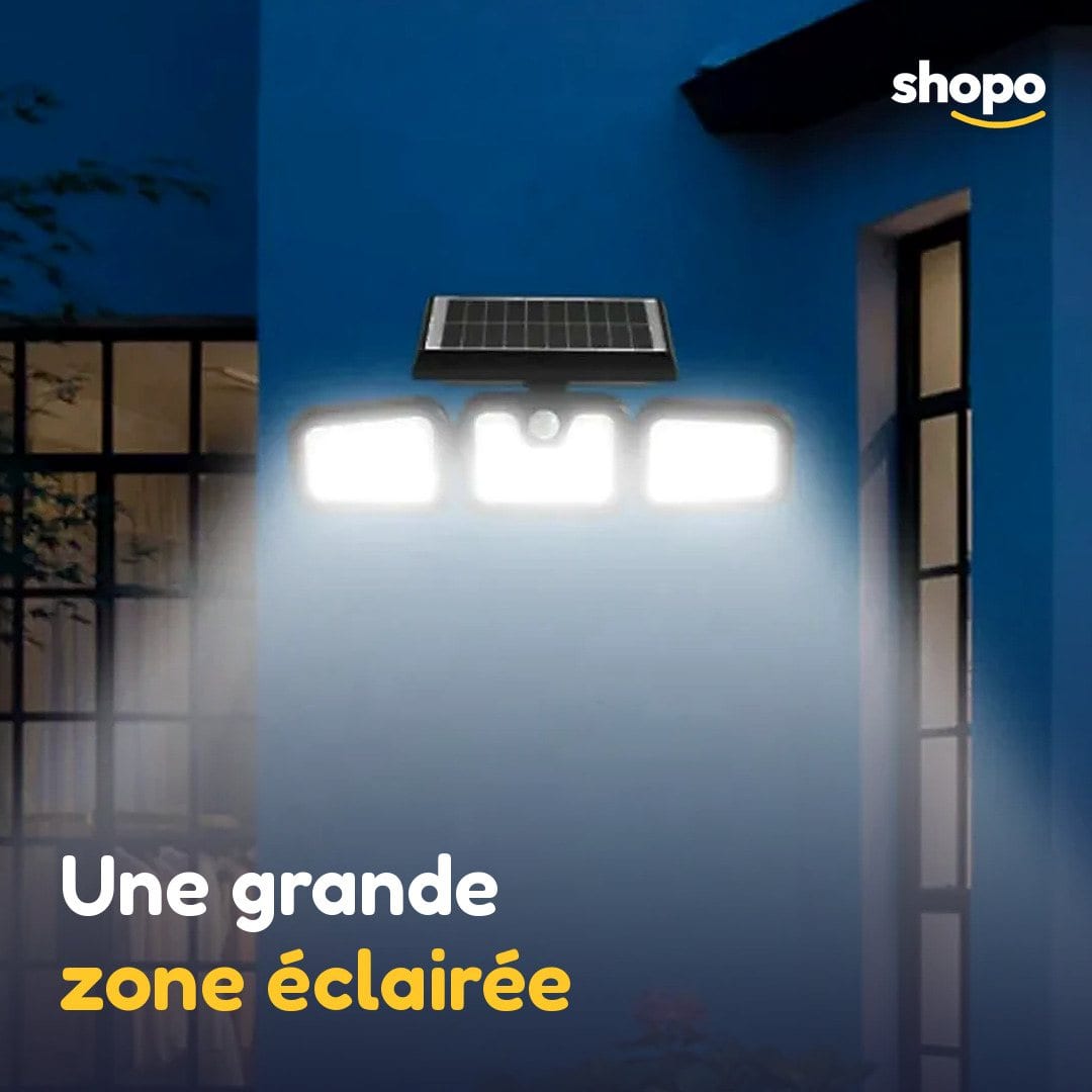Projecteur solaire triple pour jardin et extérieur, photo 4