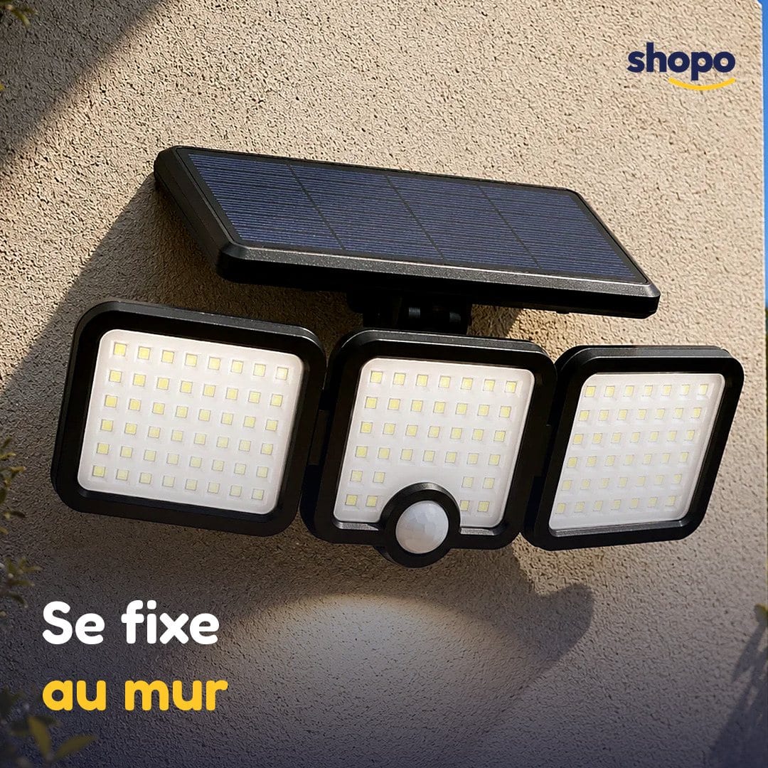 Projecteur solaire triple pour jardin et extérieur, photo 5