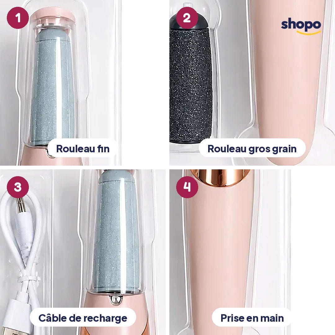 Râpe électrique pour pieds rechargeable, 2 rouleaux, photo 3