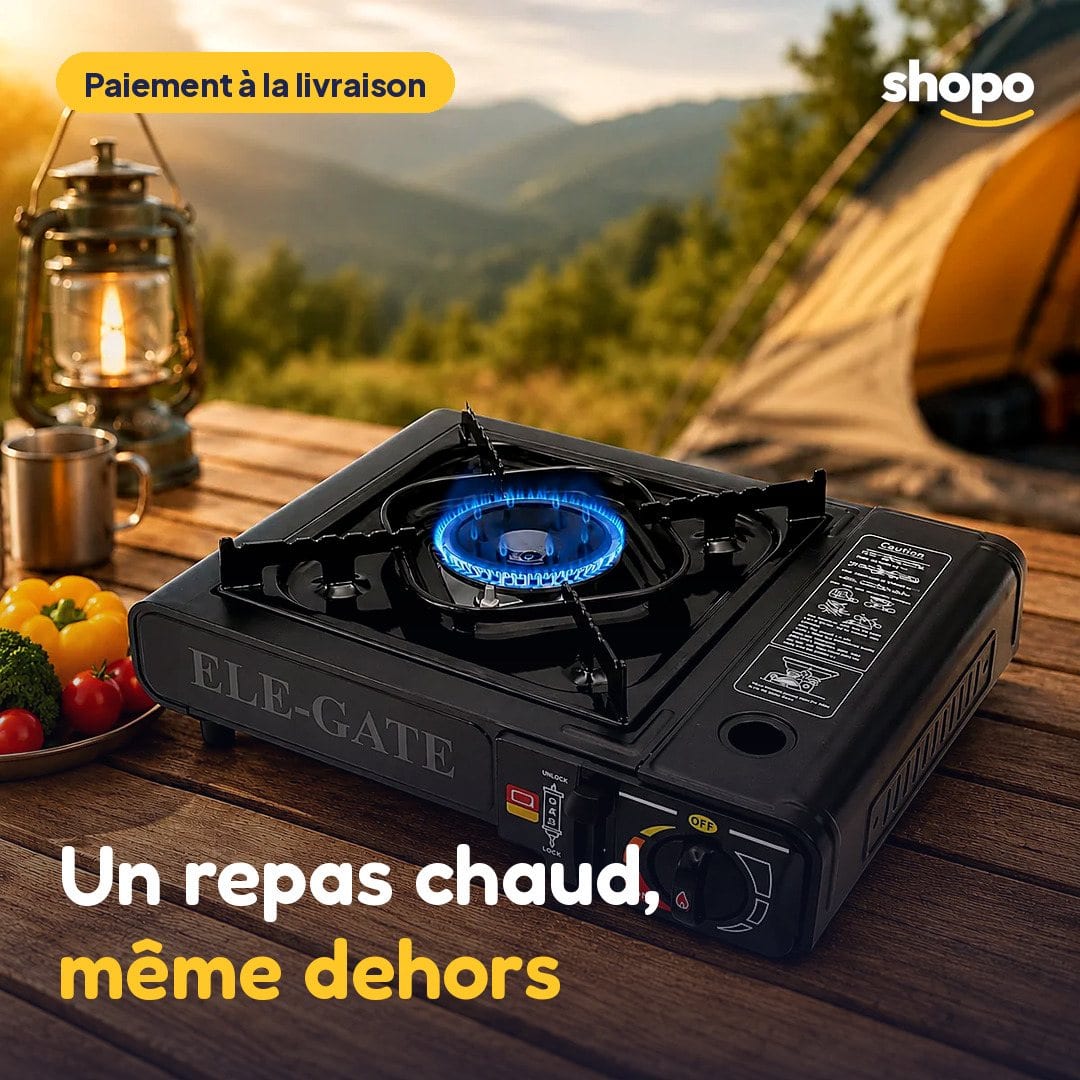 Réchaud gaz portable pour camping, avec mallette, photo 1