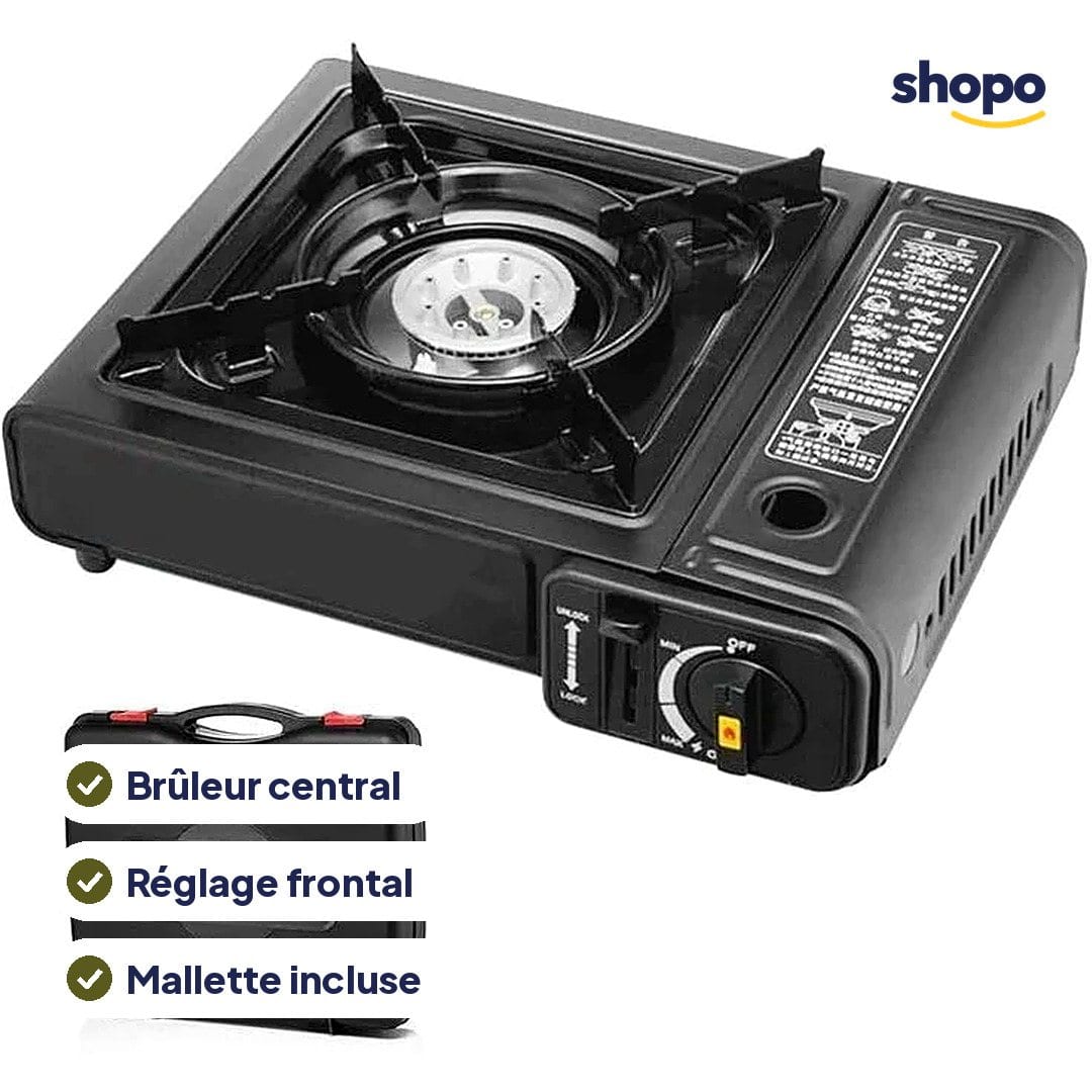 Réchaud gaz portable pour camping, avec mallette, photo 2